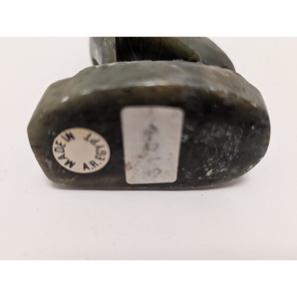 Hand-Carved Black Soapstone Egyptian Cat Figurine Hieroglyphic Detailing - Picture 5 of 10